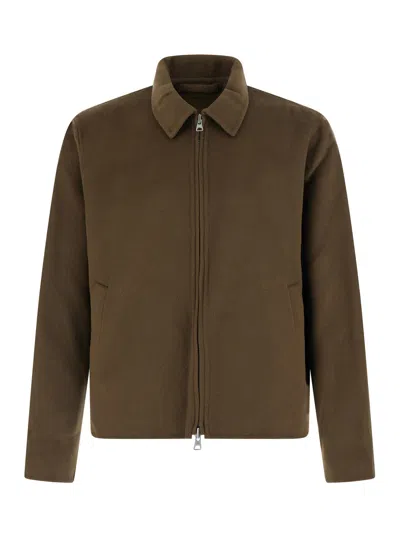 Nn07 Nn.07 Men's Arlo Leather Jacket With Front Zip/button Closure And Flap Pockets In Brown