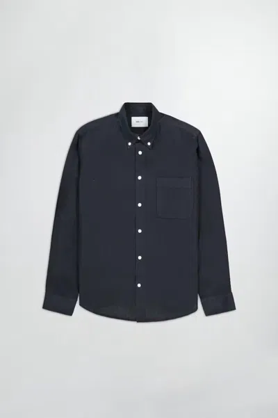 Nn07 Men's Arne Button Down Shirt In Black