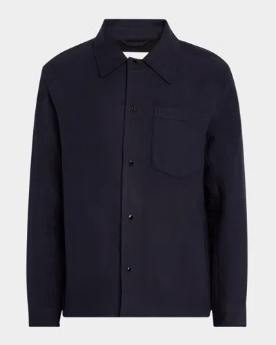 Nn07 Men's Blaze Organic Cotton Overshirt In Navy Blue