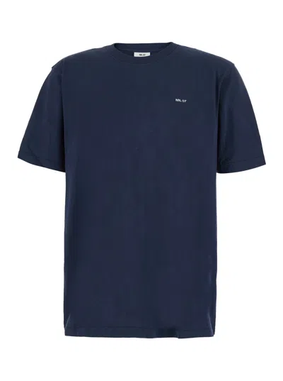 Nn07 Nn.07 Men's Cotton Crew Neck Short Sleeve T-shirt In Blue