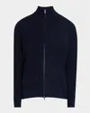 Nn07 Danny Full Zip Ribbed Sweater In Navy Blue