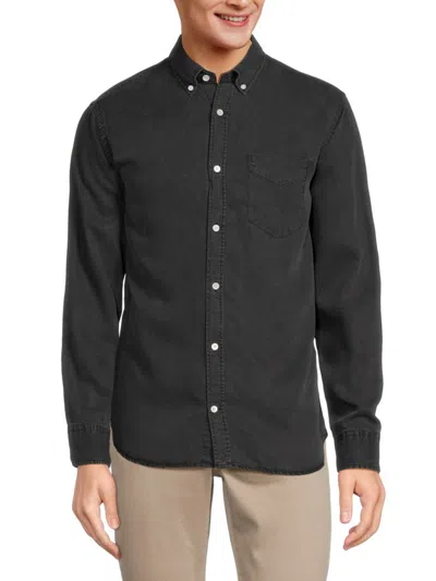 Nn07 Men's Dyed Button Down Collar Shirt In Black