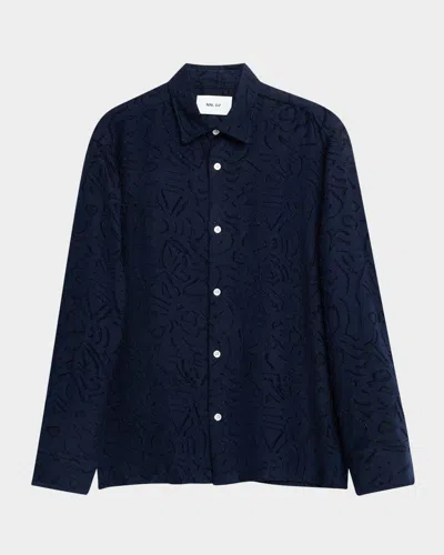 Nn07 Men's Freddy Fil Coupe Button-down Shirt In Navy Blue