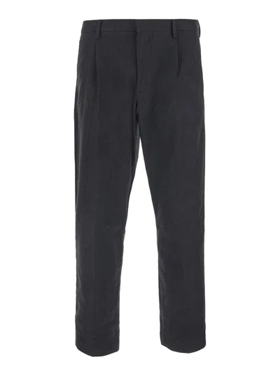 Nn07 Nn.07 Men's High-waist Wool Straight-leg Pants With Side Welt Pockets In Black