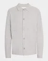 Nn07 Jonas 6398 Wool Overshirt In Grey Melange
