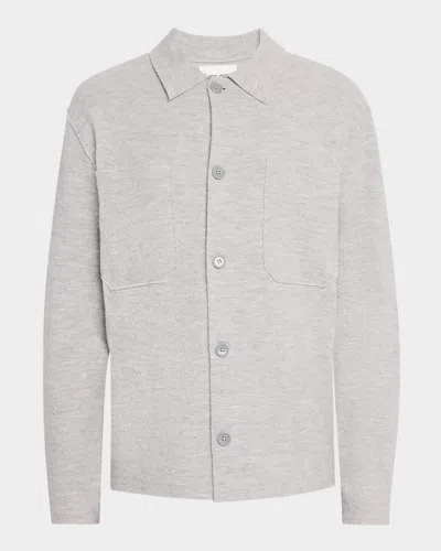 Nn07 Jonas 6398 Wool Overshirt In Grey Melange