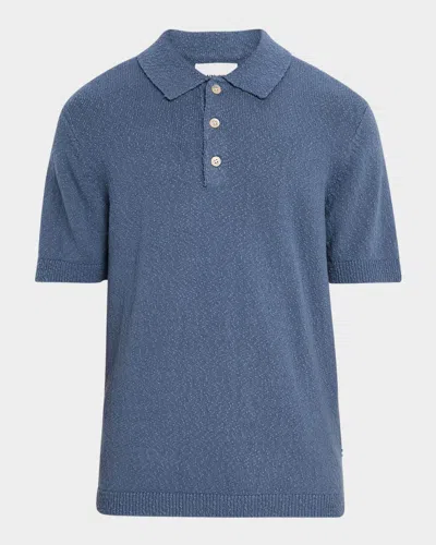 Nn07 Men's Randy Boucle Polo Shirt In Bering Sea