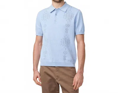 Nn07 Thor Pointelle-knit Organic Cotton Polo Shirt In Blue
