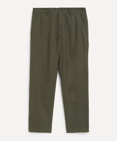 Nn07 Mens Aden Straight-leg Linen Trousers In Green