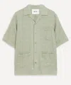 Nn07 Mens Ben Embroidery Anglaise Shirt In Green