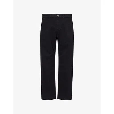 Nn07 Tony 1923 Straight-leg Garment-dyed Organic Cotton-blend Twill Trousers In Black