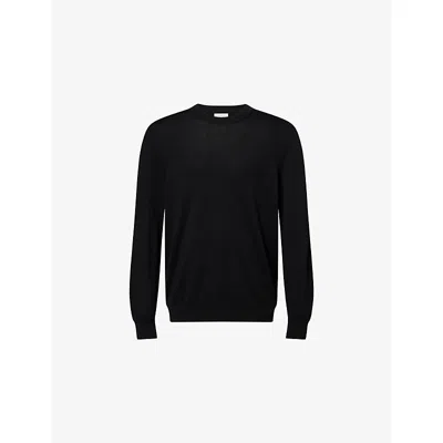 Nn07 Mens Navy Blue Ted Crew-neck Wool Jumper