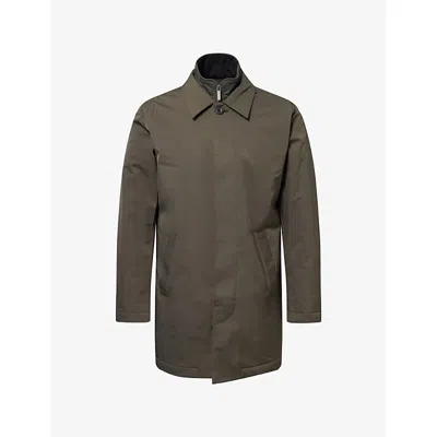 Nn07 Mens Dark Army Blake Hybrid Shell Trench Coat In Green