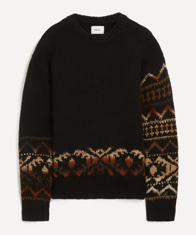 Nn07 Mens Emil Wool-blend Jumper In Black