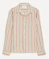 Nn07 Mens Julio Striped Linen-blend Shirt In Neutral
