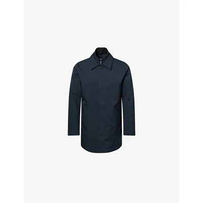 NN07 MENS BLAKE LAYERED WOVEN TRENCH COAT NAVY BLUE