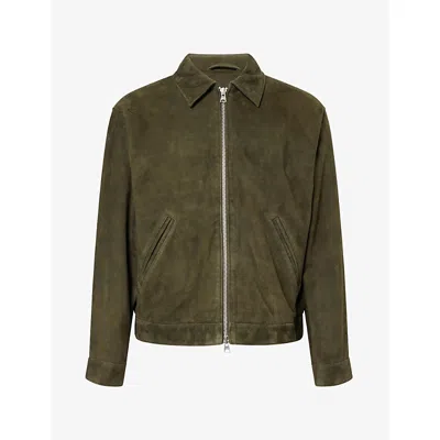 Nn07 Mens  Petrus Suede Jacket In Shadow Moss
