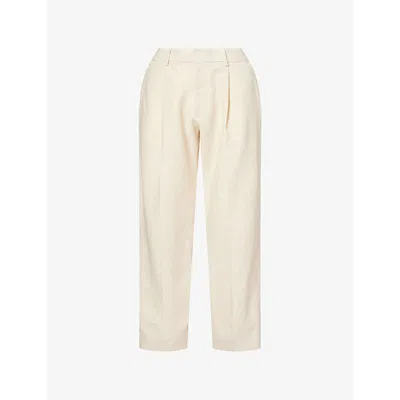 Nn07 Mens Oat Kay Straight-leg Linen Trousers In Neutral