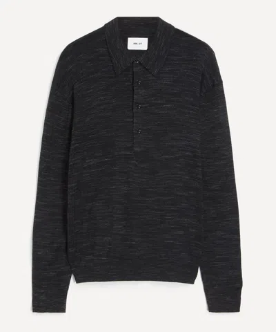 Nn07 Mens Raymond Wool Polo Shirt In Black