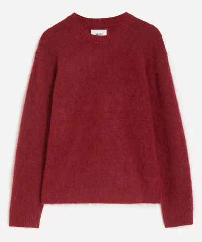 Nn07 Mens Russel Alpaca-blend Crew-neck Jumper In Red