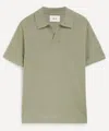 Nn07 Mens Ryan Knitted Linen-blend Polo In Gray