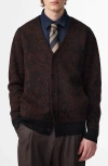 Nn07 Michael Jacquard Boiled Wool Cardigan In Black