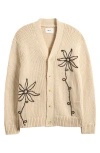 Nn07 Mika 6620 Flower Embroidered Recycled Polyester Blend Cardigan In Brown