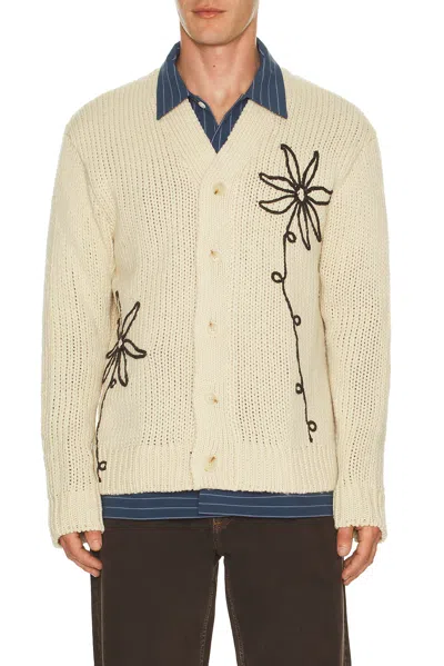 Nn07 Mika Flower 6620 Embroidered Recycled Knitted Cardigan In Brown