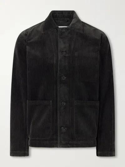 Nn07 Morgan 50004 Organic Cotton-corduroy Chore Jacket In Black