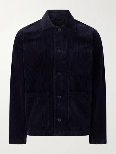 Nn07 Morgan 50004 Organic Cotton-corduroy Chore Jacket In Blue