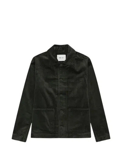 Nn07 Morgan Corduroy-textured Patch-pocket Jacket In Green