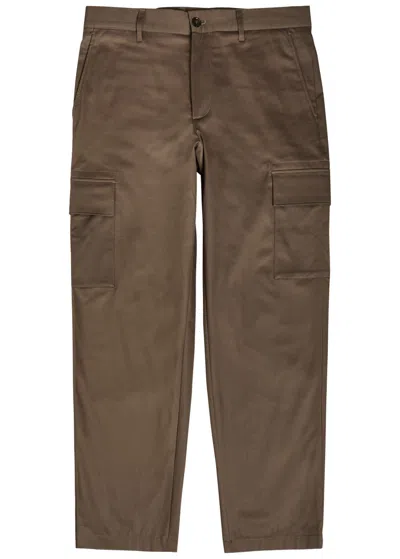 Nn07 Mylo Stretch-cotton Cargo Trousers In Brown
