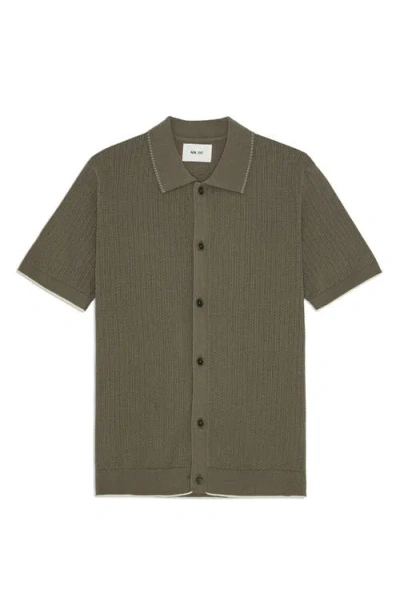 Nn07 Nalo 60039 Tipped Polo Cardigan In Gray