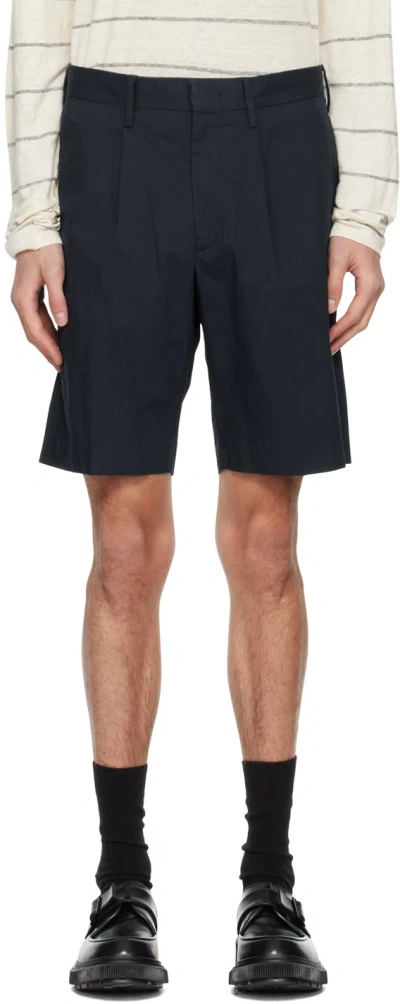 Nn07 Bill 1449 Straight-leg Stretch Organic Cotton Ripstop Shorts In Navy Blue