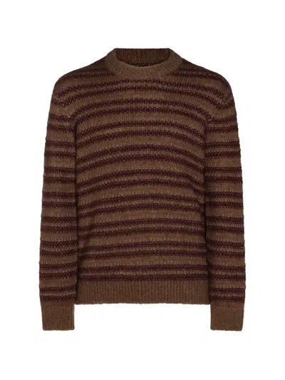 Nn07 Noah Horizontal-stripe Sweater In Brown