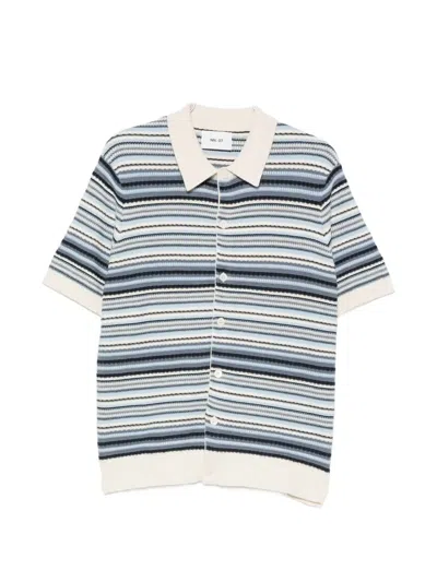 Nn07 Nolan 60019 Striped Knitted Shirt In Multi