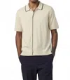 Nn07 Nolan Button Up Polo Shirt In Ecru In White