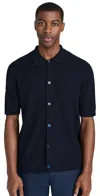 NN07 NOLAN KNIT BUTTON DOWN SHIRT NAVY BLUE