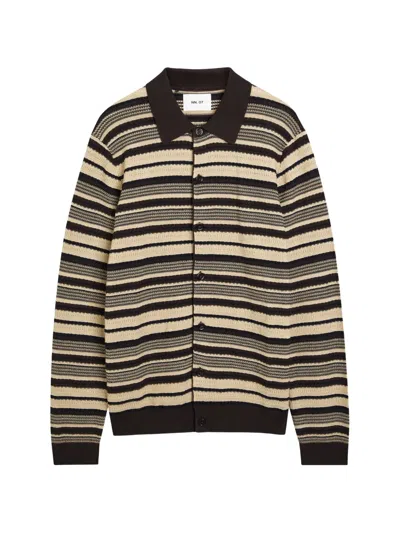 Nn07 Nolan Striped Button-up Cardigan In Multi