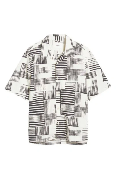 NN07 NN07 OLE 5210 GEO PATTERN COTTON & LYOCELL CAMP SHIRT 