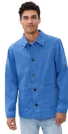 Nn07 1874 Ollie Organic Cotton Denim Button-up Overshirt In Blue