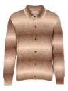Nn07 Collared Gradient Knitwear With Ribbed Cuffs And Hem In Brown