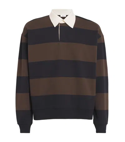 Nn07 David 30043 Striped Organic Cotton Polo Shirt In Multi