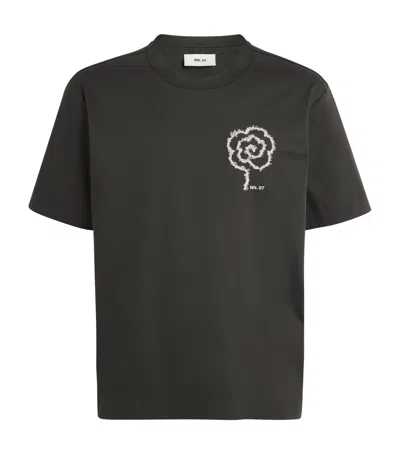 Nn07 Nn.07 Organic Cotton Embroidered Pedro T-shirt In Green