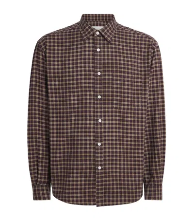 Nn07 Nn.07 Organic Cotton Flannel Deon Shirt In Brown
