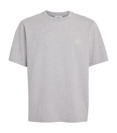 Nn07 Nn.07 Organic Cotton Jett Logo T-shirt In Gray