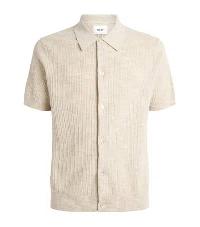 Nn07 Nn.07 Organic Cotton Knit Polo Shirt In Brown