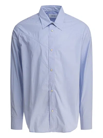 Nn07 Joe Shirt Button Down Collar Long Sleeves In Blue