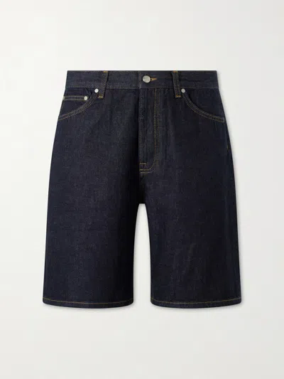 Nn07 Otis Straight-leg Organic Denim Shorts In Blue