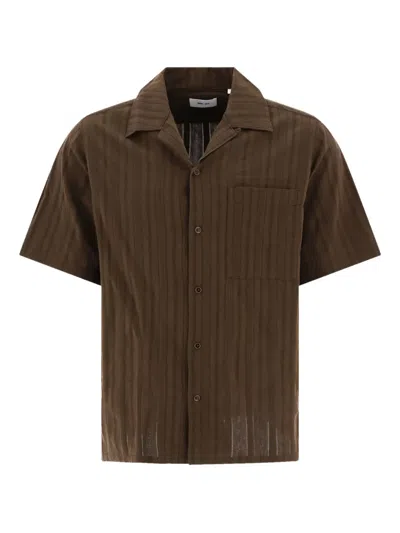 Nn07 Patch-pocket Shirt In Brown